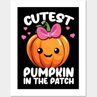 Cutest Pumpkin In The Patch Halloween Girls Posters and Art